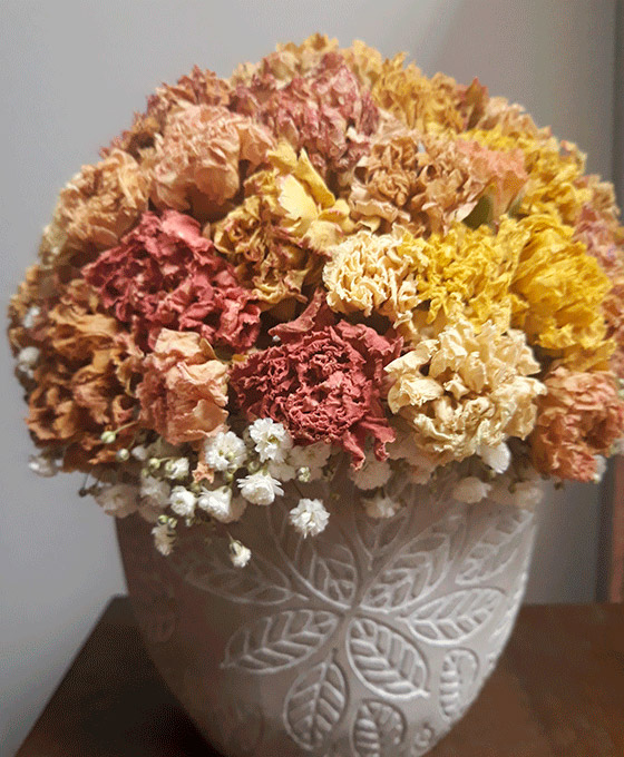 Centro de flores secas